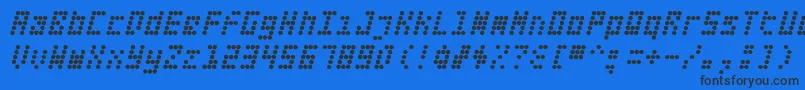 Fifteen Okay Slanted Font – Black Fonts on Blue Background