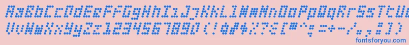 Fifteen Okay Slanted Font – Blue Fonts on Pink Background