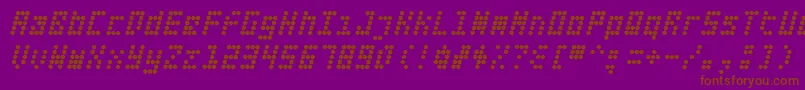 Fifteen Okay Slanted Font – Brown Fonts on Purple Background