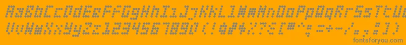 Fifteen Okay Slanted Font – Gray Fonts on Orange Background