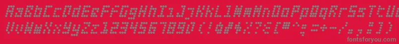 フォントFifteen Okay Slanted – 赤い背景に灰色の文字