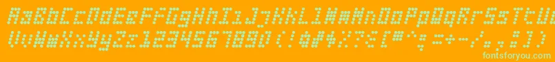 Fifteen Okay Slanted Font – Green Fonts on Orange Background