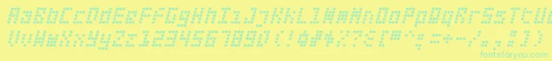 Fifteen Okay Slanted Font – Green Fonts on Yellow Background