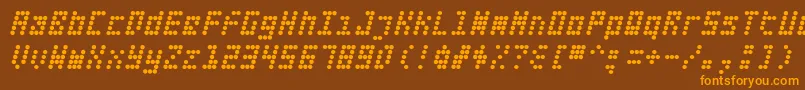 Fifteen Okay Slanted Font – Orange Fonts on Brown Background