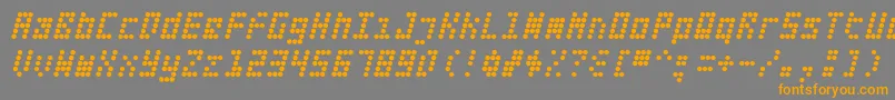 Fifteen Okay Slanted Font – Orange Fonts on Gray Background