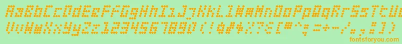 Fifteen Okay Slanted Font – Orange Fonts on Green Background