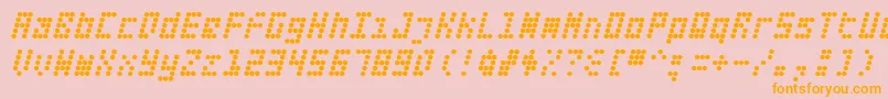 Fifteen Okay Slanted Font – Orange Fonts on Pink Background