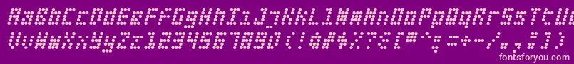 Fifteen Okay Slanted Font – Pink Fonts on Purple Background