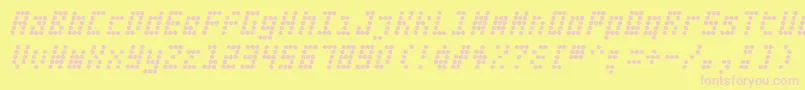 Fifteen Okay Slanted Font – Pink Fonts on Yellow Background