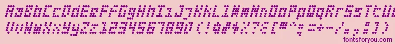 Fifteen Okay Slanted Font – Purple Fonts on Pink Background