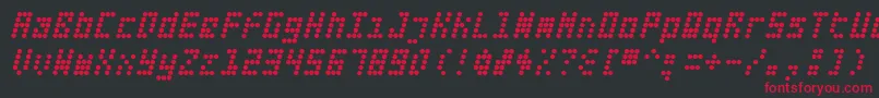 Fifteen Okay Slanted Font – Red Fonts on Black Background