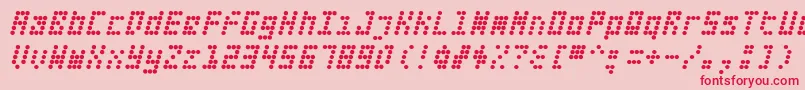 Fifteen Okay Slanted Font – Red Fonts on Pink Background