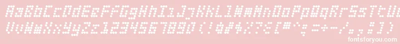 Fifteen Okay Slanted Font – White Fonts on Pink Background
