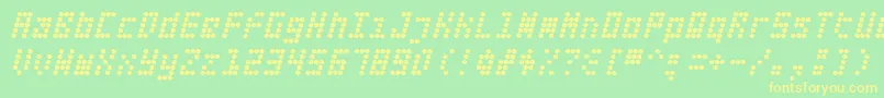Шрифт Fifteen Okay Slanted – жёлтые шрифты на зелёном фоне
