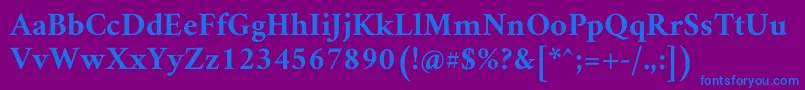 フォントAmiriBold – 紫色の背景に青い文字