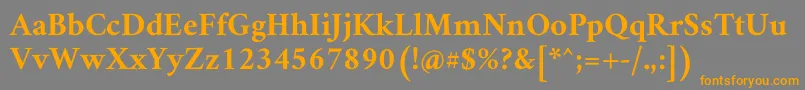 フォントAmiriBold – オレンジの文字は灰色の背景にあります。