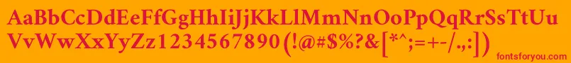 フォントAmiriBold – オレンジの背景に赤い文字