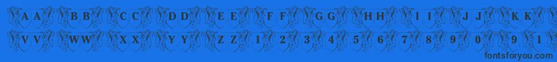 LmsFamilyCrest Font – Black Fonts on Blue Background