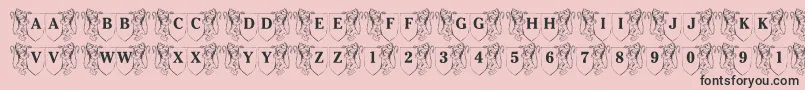 fuente LmsFamilyCrest – Fuentes Negras Sobre Fondo Rosa