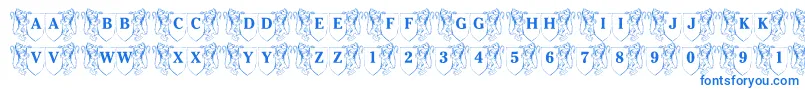 fuente LmsFamilyCrest – Fuentes Azules Sobre Fondo Blanco