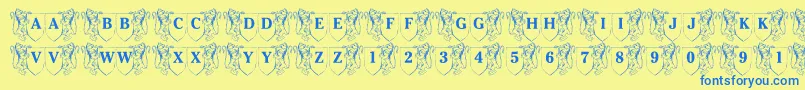 fuente LmsFamilyCrest – Fuentes Azules Sobre Fondo Amarillo