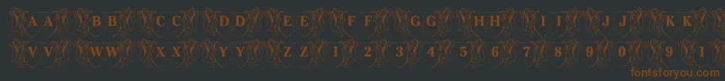 LmsFamilyCrest Font – Brown Fonts on Black Background