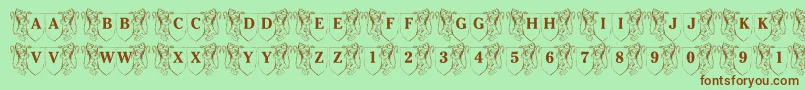 LmsFamilyCrest Font – Brown Fonts on Green Background