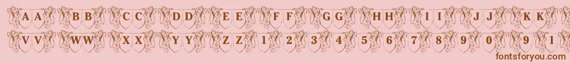 LmsFamilyCrest Font – Brown Fonts on Pink Background