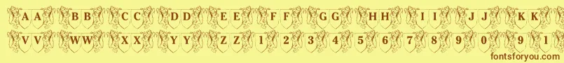 fuente LmsFamilyCrest – Fuentes Marrones Sobre Fondo Amarillo