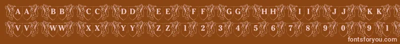 LmsFamilyCrest Font – Pink Fonts on Brown Background