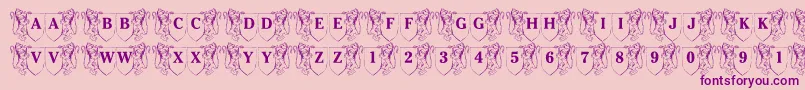 fuente LmsFamilyCrest – Fuentes Moradas Sobre Fondo Rosa