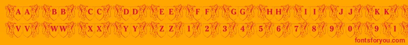 LmsFamilyCrest Font – Red Fonts on Orange Background