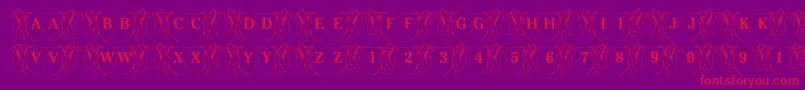 LmsFamilyCrest Font – Red Fonts on Purple Background