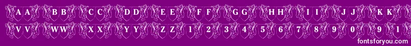 fuente LmsFamilyCrest – Fuentes Blancas Sobre Fondo Morado