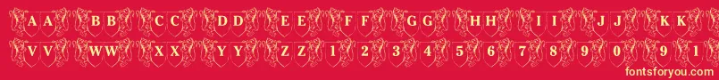 LmsFamilyCrest Font – Yellow Fonts on Red Background