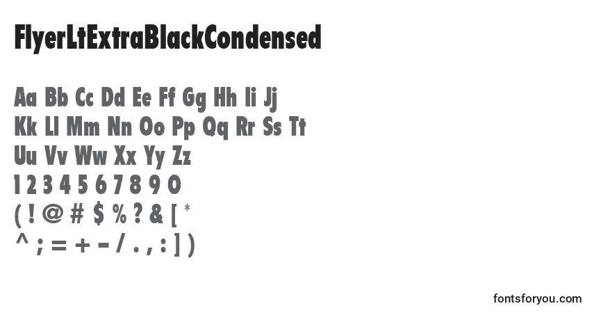 Schriftart FlyerLtExtraBlackCondensed – Alphabet, Zahlen, spezielle Symbole