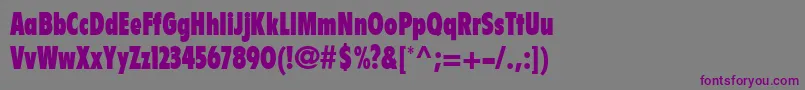 Шрифт FlyerLtExtraBlackCondensed – фиолетовые шрифты на сером фоне