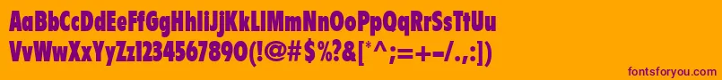 FlyerLtExtraBlackCondensed Font – Purple Fonts on Orange Background