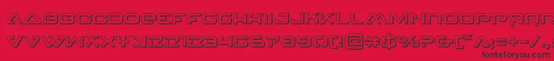 4114blasterv23D-Schriftart – Schwarze Schriften auf rotem Hintergrund
