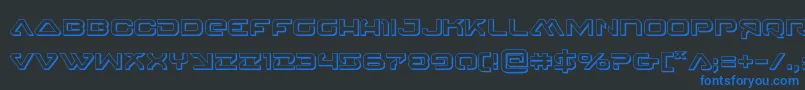 Шрифт 4114blasterv23D – синие шрифты на чёрном фоне