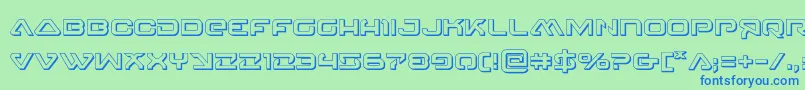 4114blasterv23D Font – Blue Fonts on Green Background