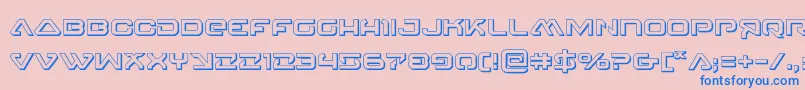4114blasterv23D-Schriftart – Blaue Schriften auf rosa Hintergrund