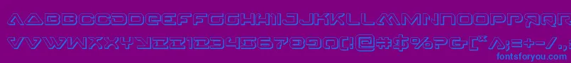 4114blasterv23D-Schriftart – Blaue Schriften auf violettem Hintergrund