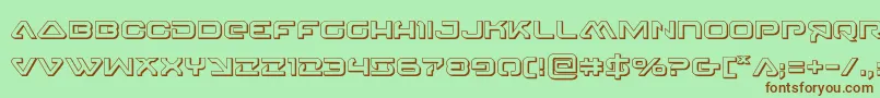 4114blasterv23D-Schriftart – Braune Schriften auf grünem Hintergrund