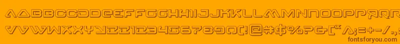 4114blasterv23D-Schriftart – Braune Schriften auf orangefarbenem Hintergrund