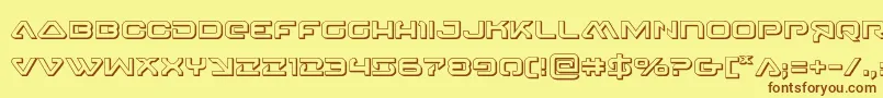 Шрифт 4114blasterv23D – коричневые шрифты на жёлтом фоне