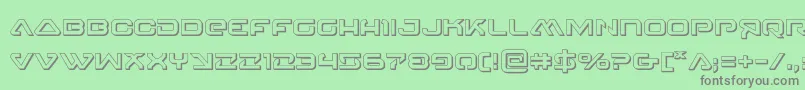 フォント4114blasterv23D – 緑の背景に灰色の文字