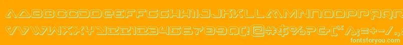 Fonte 4114blasterv23D – fontes verdes em um fundo laranja
