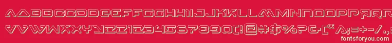 4114blasterv23D Font – Green Fonts on Red Background