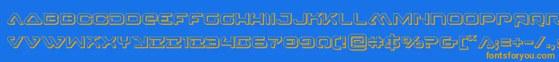 More about 4114blasterv23D Font 4114blasterv23D Font – Orange Fonts on Blue Background
